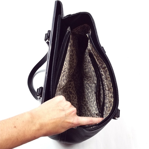 Guess Large Shoulder Bag Pebbled Faux Leather - Picture 6 of 8